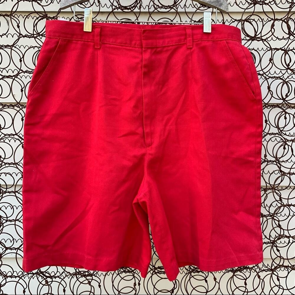 Vintage 90s Lord Isaac’s Sport red high rise wide leg shorts 32" WAIST